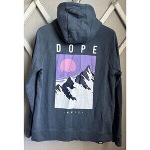 Dope Common Peak 22 Men's M Hoodie Mountain Range Graphic